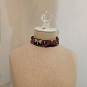 Orijinal Vintage Turkish Rug Patterned Choker Necklace